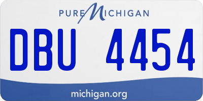 MI license plate DBU4454