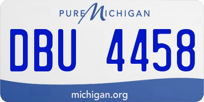 MI license plate DBU4458