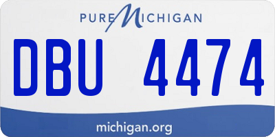 MI license plate DBU4474