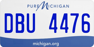MI license plate DBU4476