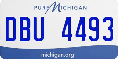 MI license plate DBU4493
