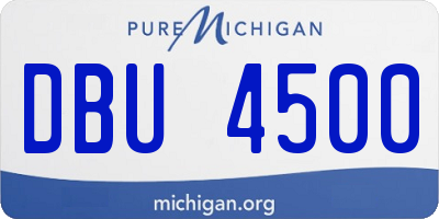 MI license plate DBU4500