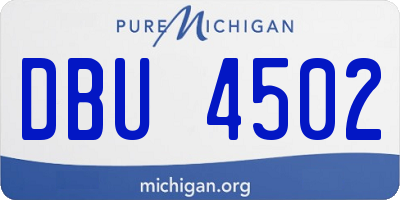 MI license plate DBU4502