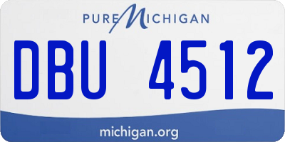MI license plate DBU4512