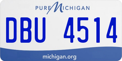 MI license plate DBU4514