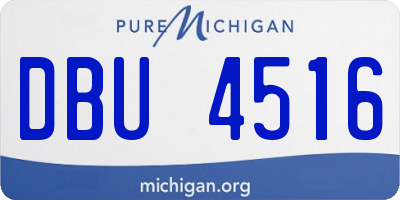 MI license plate DBU4516