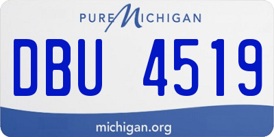 MI license plate DBU4519
