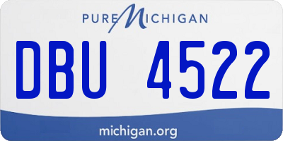 MI license plate DBU4522