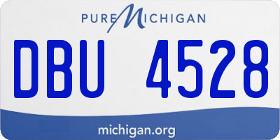 MI license plate DBU4528
