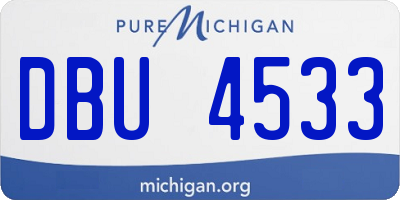 MI license plate DBU4533