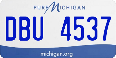 MI license plate DBU4537