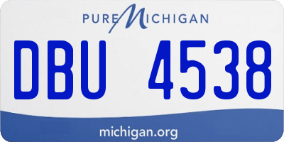 MI license plate DBU4538