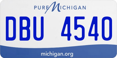 MI license plate DBU4540