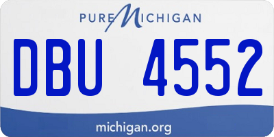 MI license plate DBU4552