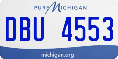 MI license plate DBU4553