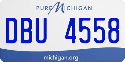 MI license plate DBU4558