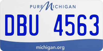 MI license plate DBU4563