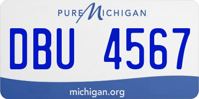 MI license plate DBU4567