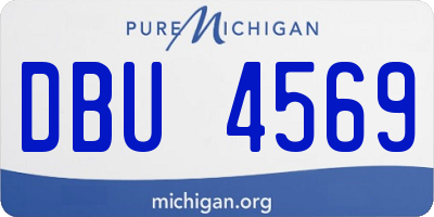 MI license plate DBU4569