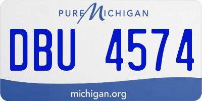 MI license plate DBU4574