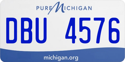 MI license plate DBU4576