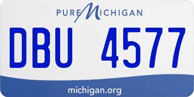 MI license plate DBU4577