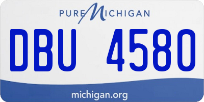 MI license plate DBU4580
