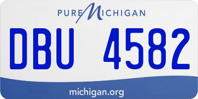 MI license plate DBU4582