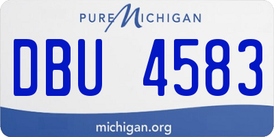 MI license plate DBU4583