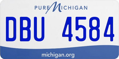MI license plate DBU4584