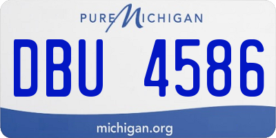 MI license plate DBU4586