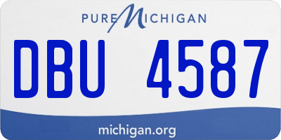 MI license plate DBU4587