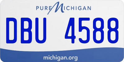 MI license plate DBU4588