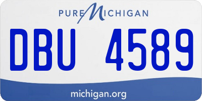 MI license plate DBU4589
