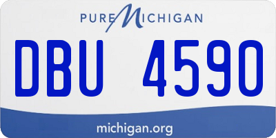MI license plate DBU4590