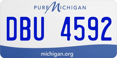 MI license plate DBU4592