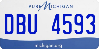 MI license plate DBU4593