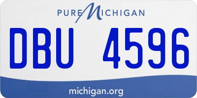 MI license plate DBU4596