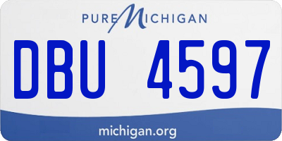 MI license plate DBU4597