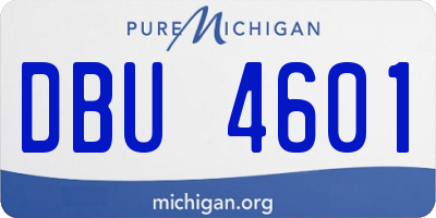 MI license plate DBU4601