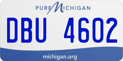 MI license plate DBU4602