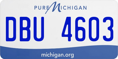 MI license plate DBU4603