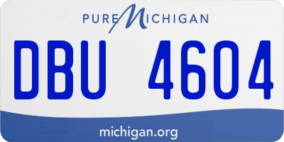 MI license plate DBU4604