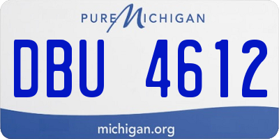 MI license plate DBU4612