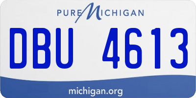 MI license plate DBU4613