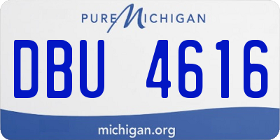 MI license plate DBU4616