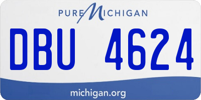MI license plate DBU4624