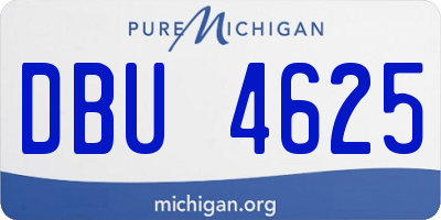 MI license plate DBU4625