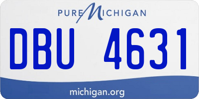 MI license plate DBU4631
