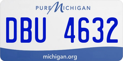 MI license plate DBU4632